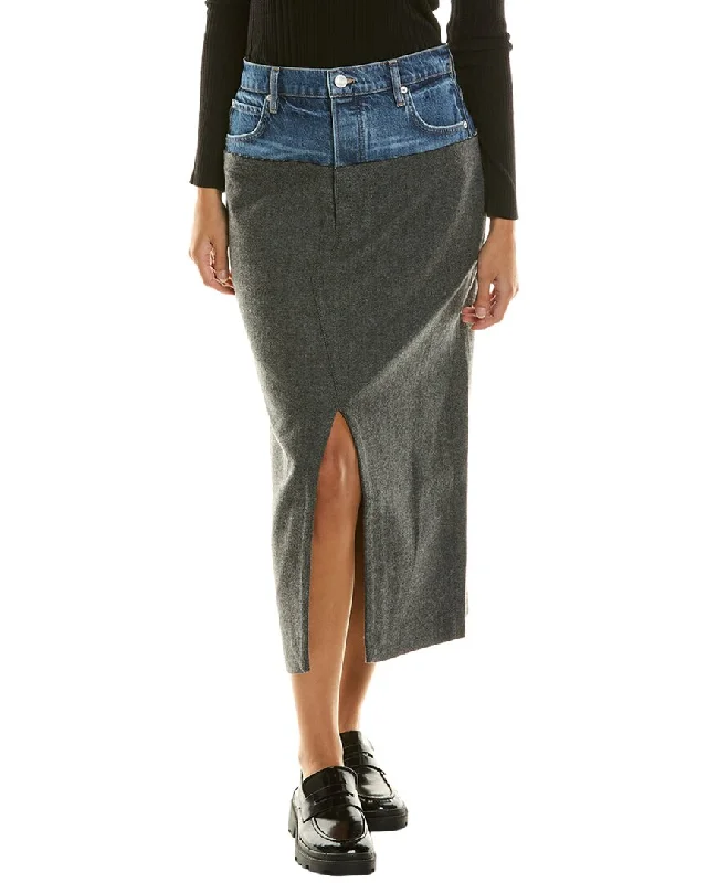 Long Skirts for Garden Parties -FRAME Denim Le Mix Midaxi Skirt