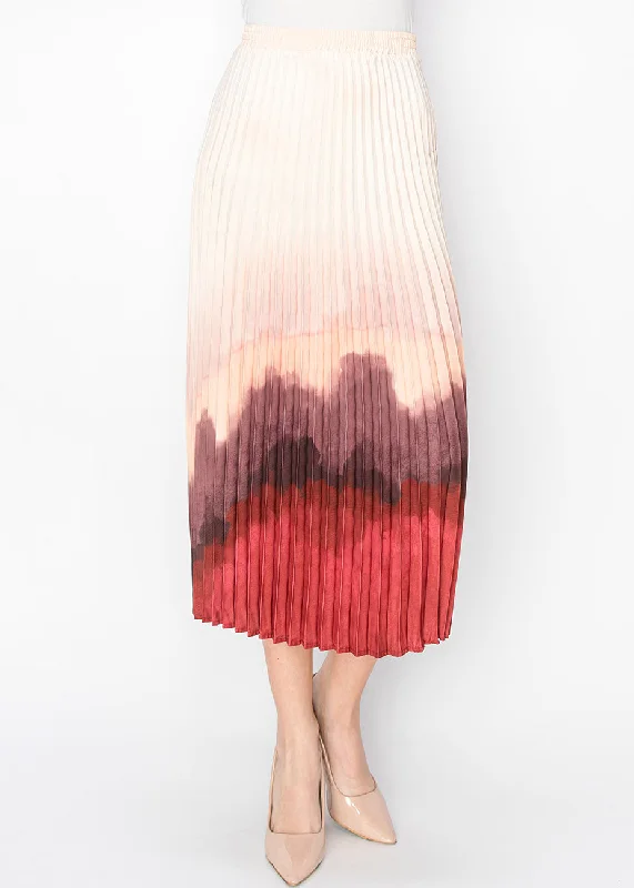 Pleated Short Skirts for Girly -Sunset Ombre Pleated Skirt