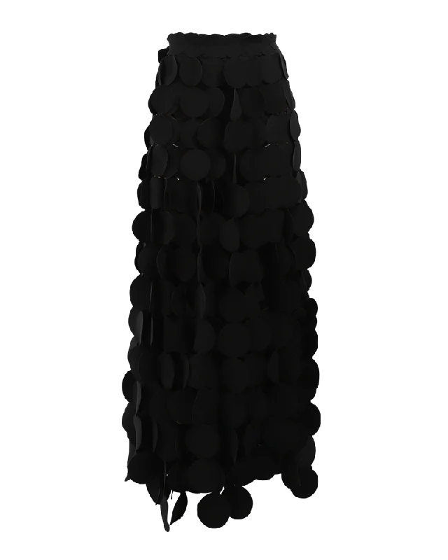 Patterned skirts for artistic standout appeal -Multi Circle Layered Maxi Skirt