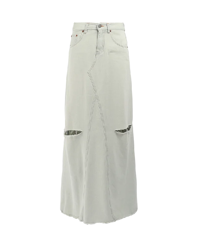 Durable cotton skirts for tough daily use -Maxi Rip Detail Skirt