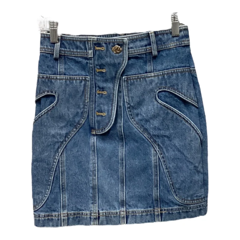 Classic skirts with simple clean lines -Skirt Mini & Short By Cma In Blue Denim, Size: Xs