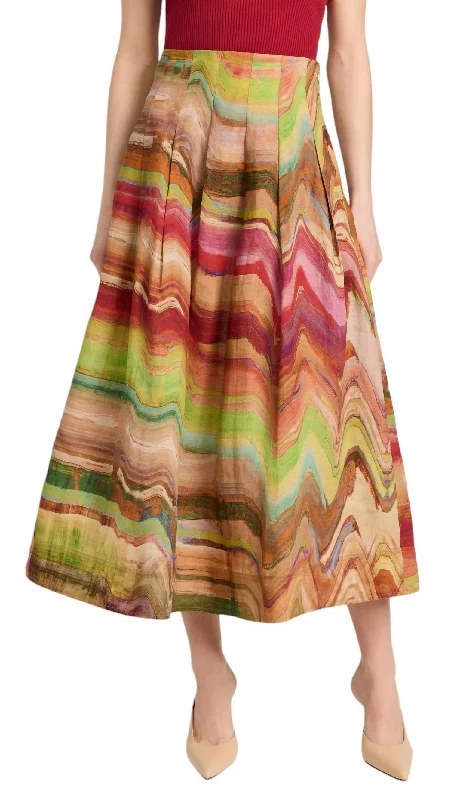 Long Skirts for Dinner Dates -Alessandra Skirt In Canyon Sunset