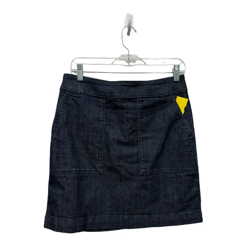 Stretch denim skirts for comfy wear -Skirt Mini & Short By Loft In Blue Denim, Size: 6