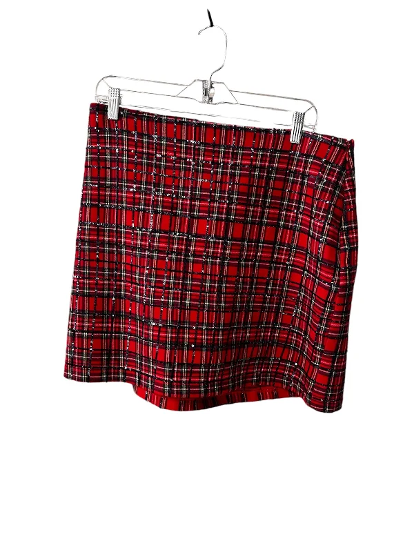 Casual cotton skirts for laid-back days -Skirt Mini & Short By Vineyard Vines In Plaid Pattern, Size: 16